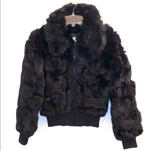 Fur coat bomber jacket cropped bunny mink teddy